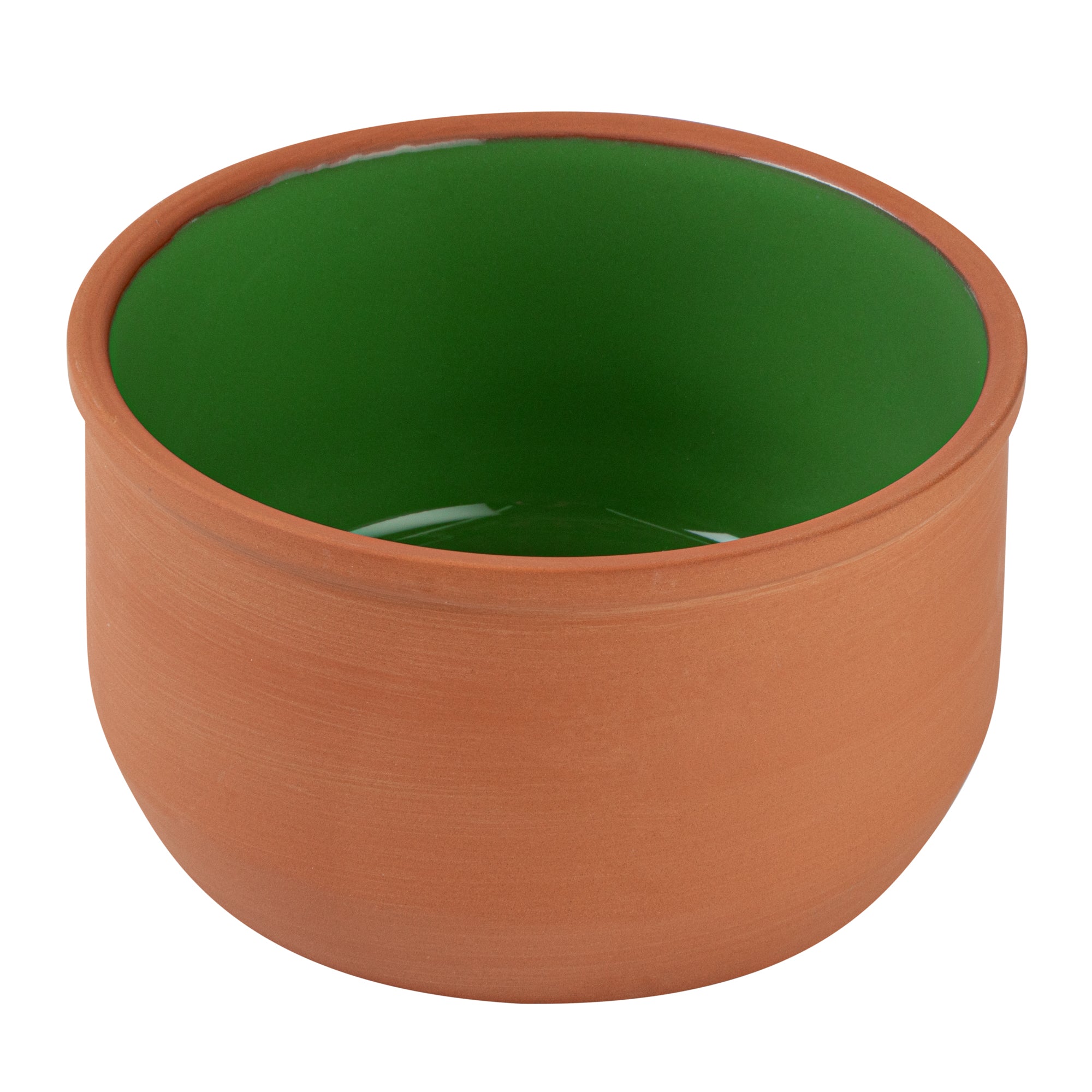 Terra Tek 34 oz Terracotta Cazuela Bowl - Green Glazed Interior, Oven-Safe, Microwave-Safe - 6 1/4" x 6 1/4" x 3 1/2" - 2 count box