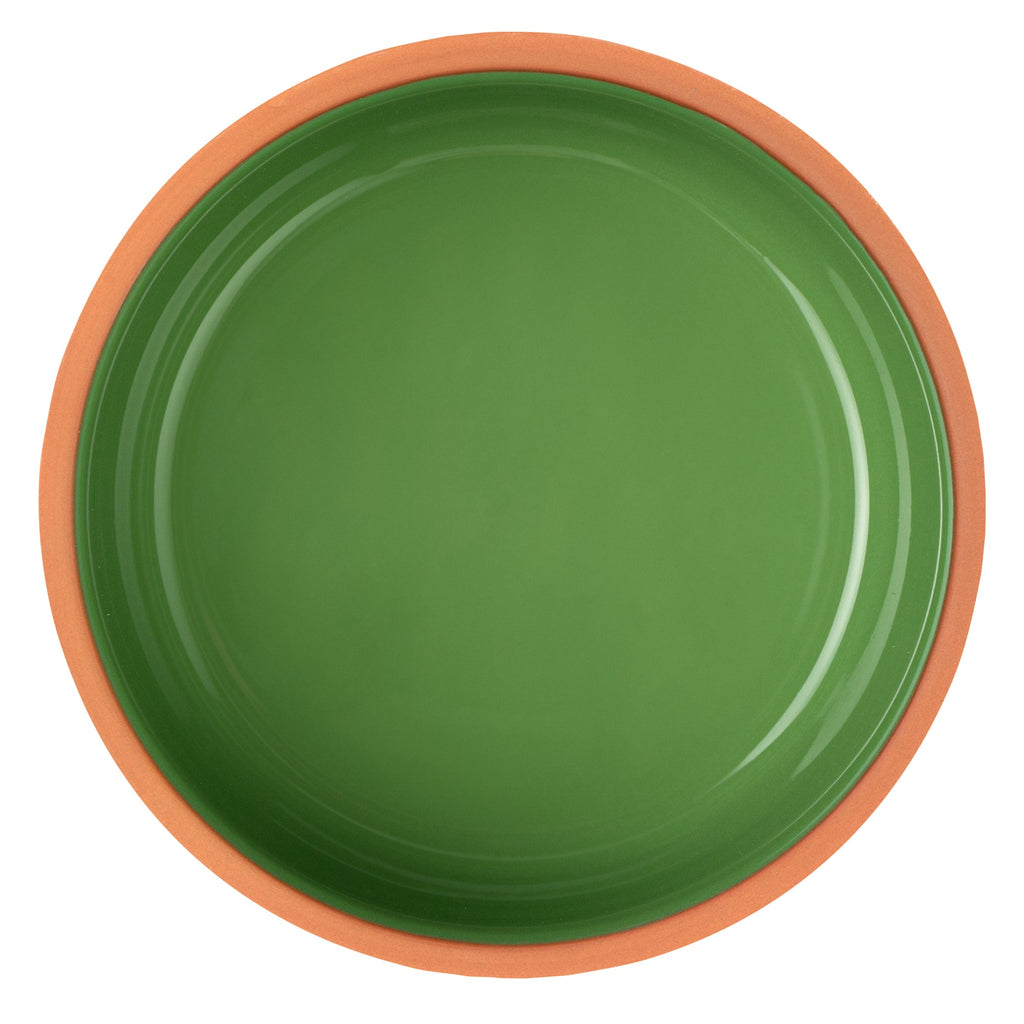 Terra Tek 34 oz Terracotta Cazuela Bowl - Green Glazed Interior, Oven-Safe, Microwave-Safe - 6 1/4" x 6 1/4" x 3 1/2" - 2 count box