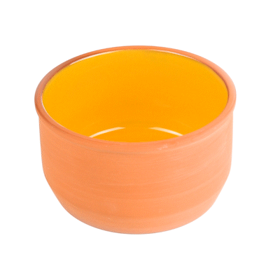 Terra Tek 34 oz Terracotta Cazuela Bowl - Yellow Glazed Interior, Oven-Safe, Microwave-Safe - 6 1/4" x 6 1/4" x 3 1/2" - 10 count box