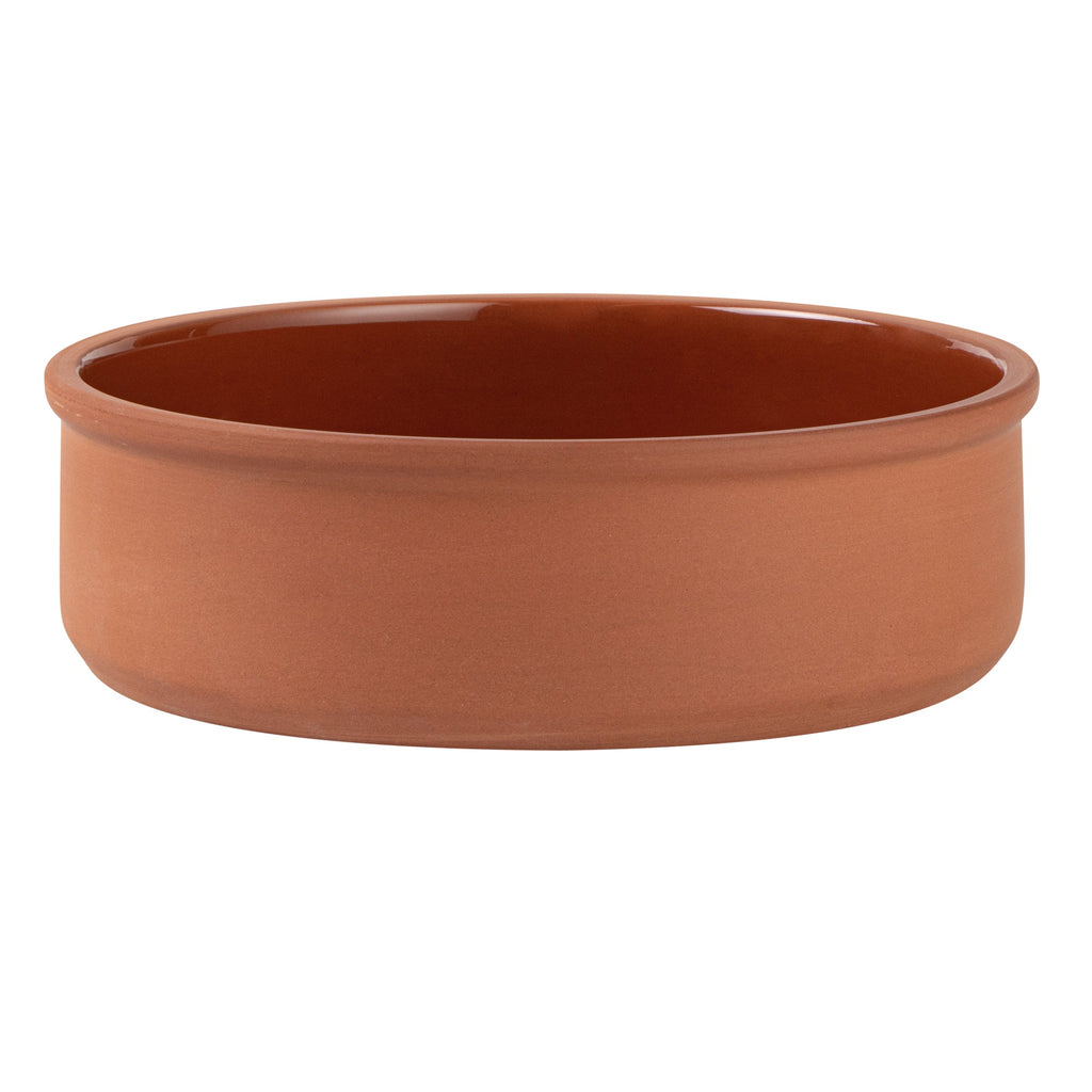Terra Tek 34 oz Terracotta Cazuela Bowl - Brown Glazed Interior, Oven-Safe, Microwave-Safe - 7 1/2'' x 7 1/2'' x 2 1/4'' - 10 count box