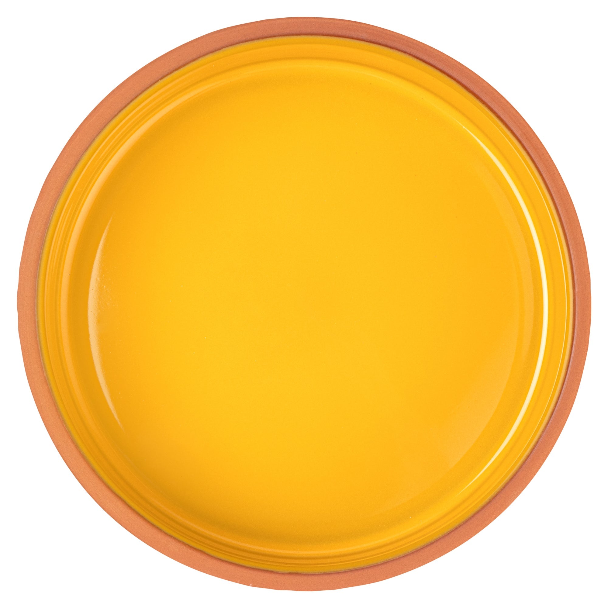 Terra Tek 34 oz Terracotta Cazuela Bowl - Yellow Glazed Interior, Oven-Safe, Microwave-Safe - 7 1/2'' x 7 1/2'' x 2 1/4'' - 2 count box