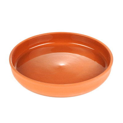 Terra Tek 34 oz Terracotta Cazuela Bowl - Brown Glazed Interior, Oven-Safe, Microwave-Safe - 9 1/4'' x 9 1/4'' x 1 1/2'' - 2 count box