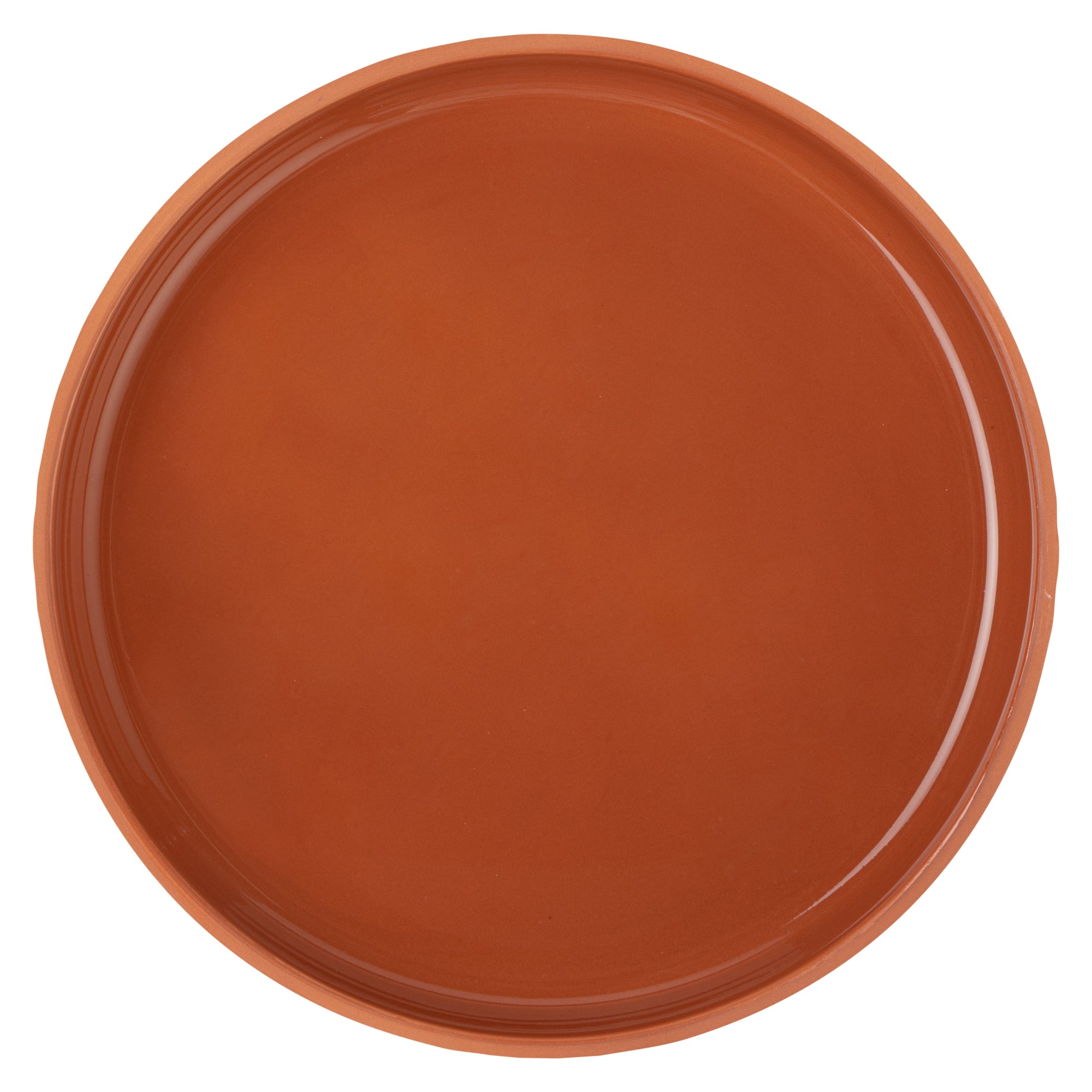 Terra Tek 34 oz Terracotta Cazuela Bowl - Brown Glazed Interior, Oven-Safe, Microwave-Safe - 9 1/4'' x 9 1/4'' x 1 1/2'' - 10 count box