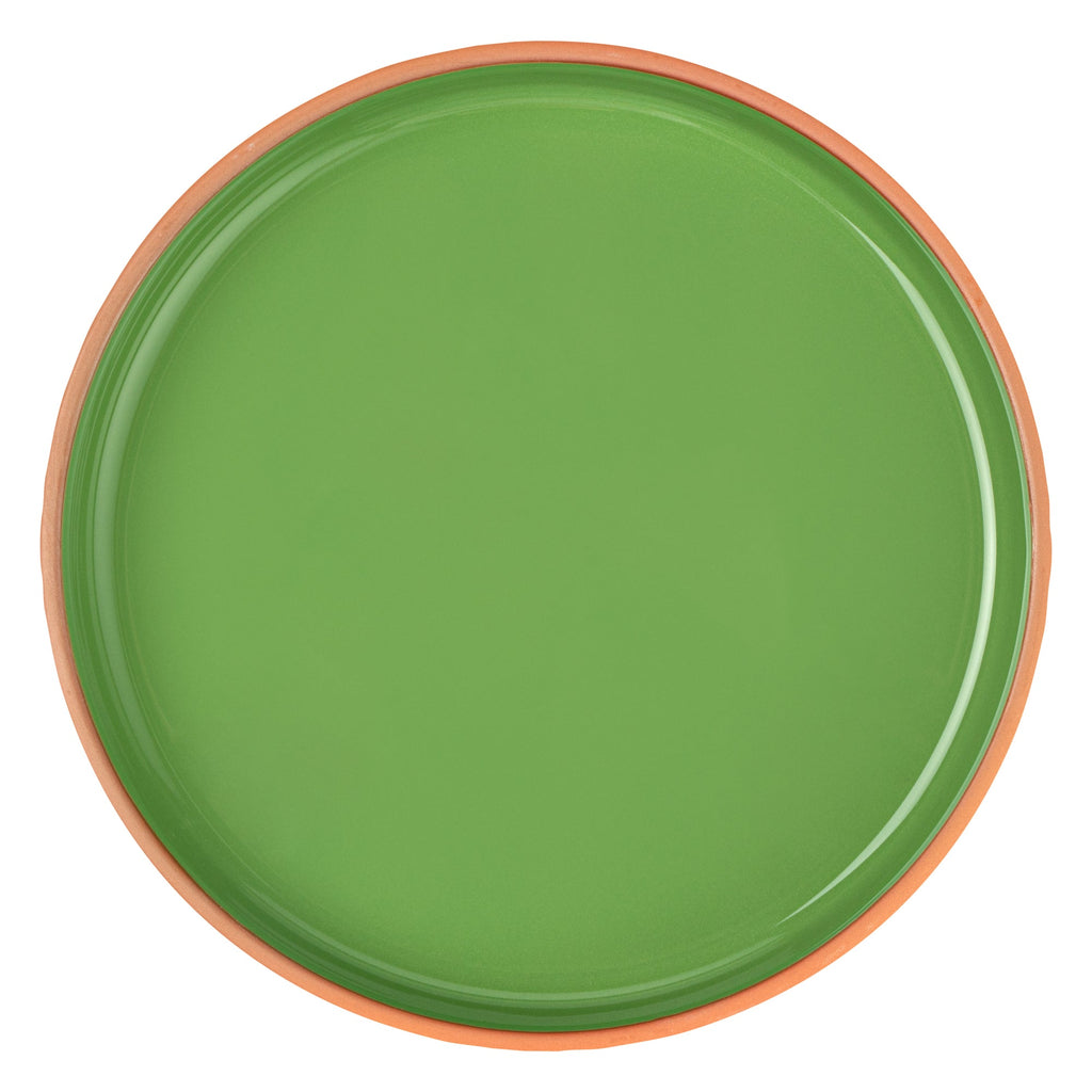 Terra Tek 34 oz Terracotta Cazuela Bowl - Green Glazed Interior, Oven-Safe, Microwave-Safe - 9 1/4'' x 9 1/4'' x 1 1/2'' - 2 count box