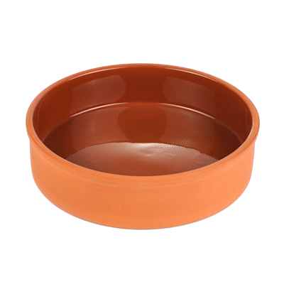 Terra Tek 51 oz Terracotta Cazuela Bowl - Brown Glazed Interior, Oven-Safe, Microwave-Safe - 9'' x 9'' x 2 1/4'' - 2 count box