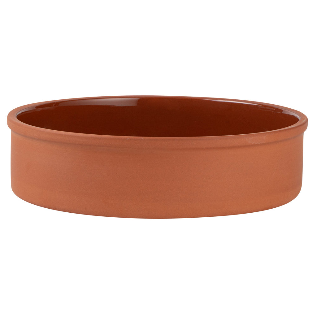 Terra Tek 51 oz Terracotta Cazuela Bowl - Brown Glazed Interior, Oven-Safe, Microwave-Safe - 9'' x 9'' x 2 1/4'' - 2 count box