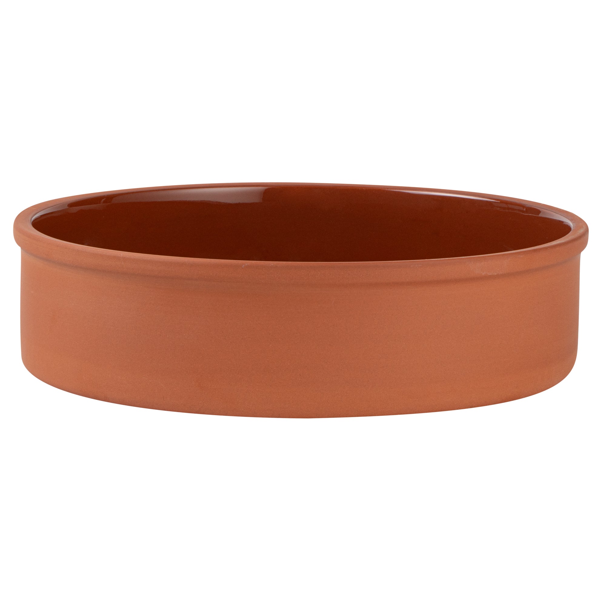 Terra Tek 51 oz Terracotta Cazuela Bowl - Brown Glazed Interior, Oven-Safe, Microwave-Safe - 9'' x 9'' x 2 1/4'' - 2 count box