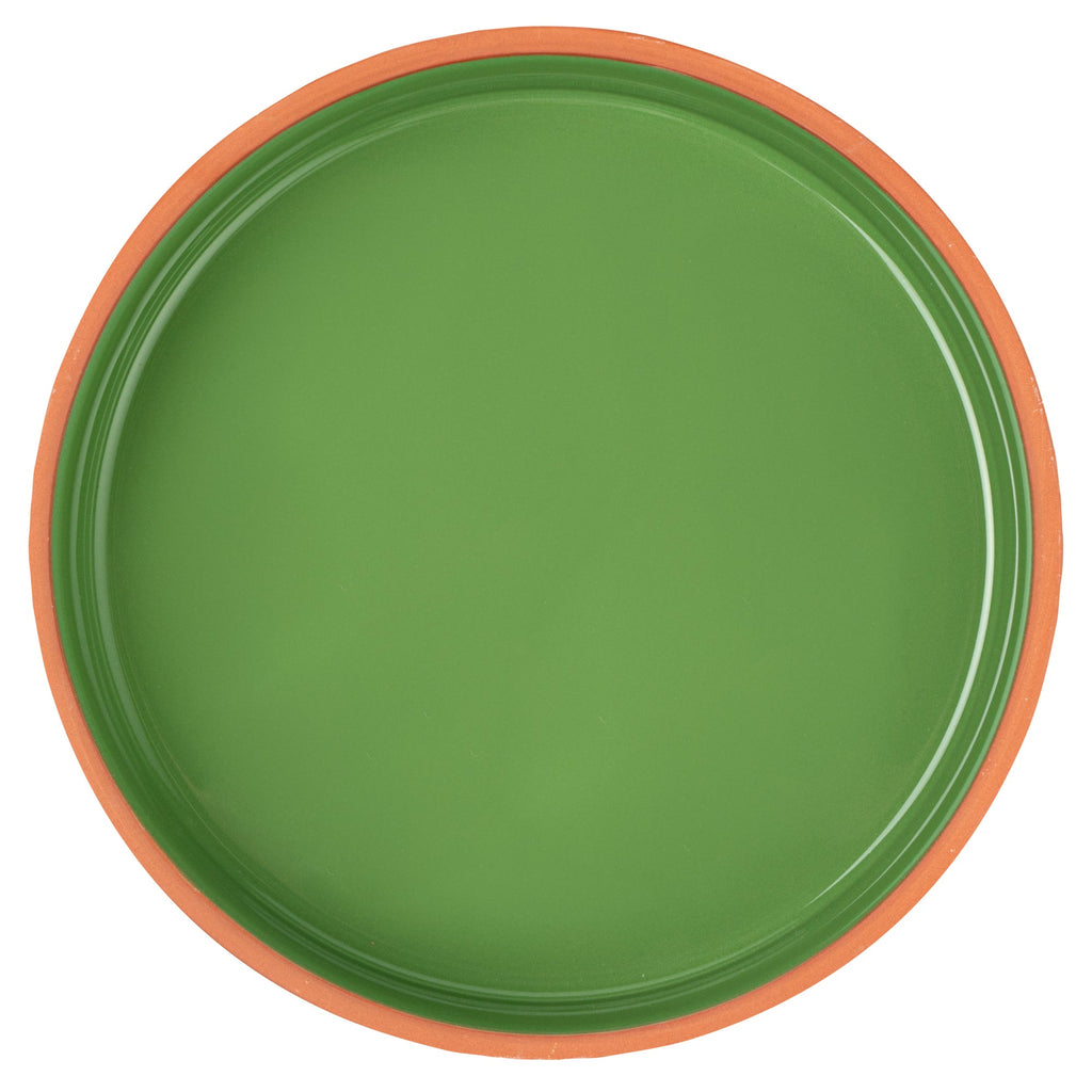 Terra Tek 51 oz Terracotta Cazuela Bowl - Green Glazed Interior, Oven-Safe, Microwave-Safe - 9'' x 9'' x 2 1/4'' - 2 count box