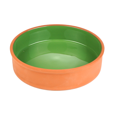 Terra Tek 51 oz Terracotta Cazuela Bowl - Green Glazed Interior, Oven-Safe, Microwave-Safe - 9'' x 9'' x 2 1/4'' - 10 count box