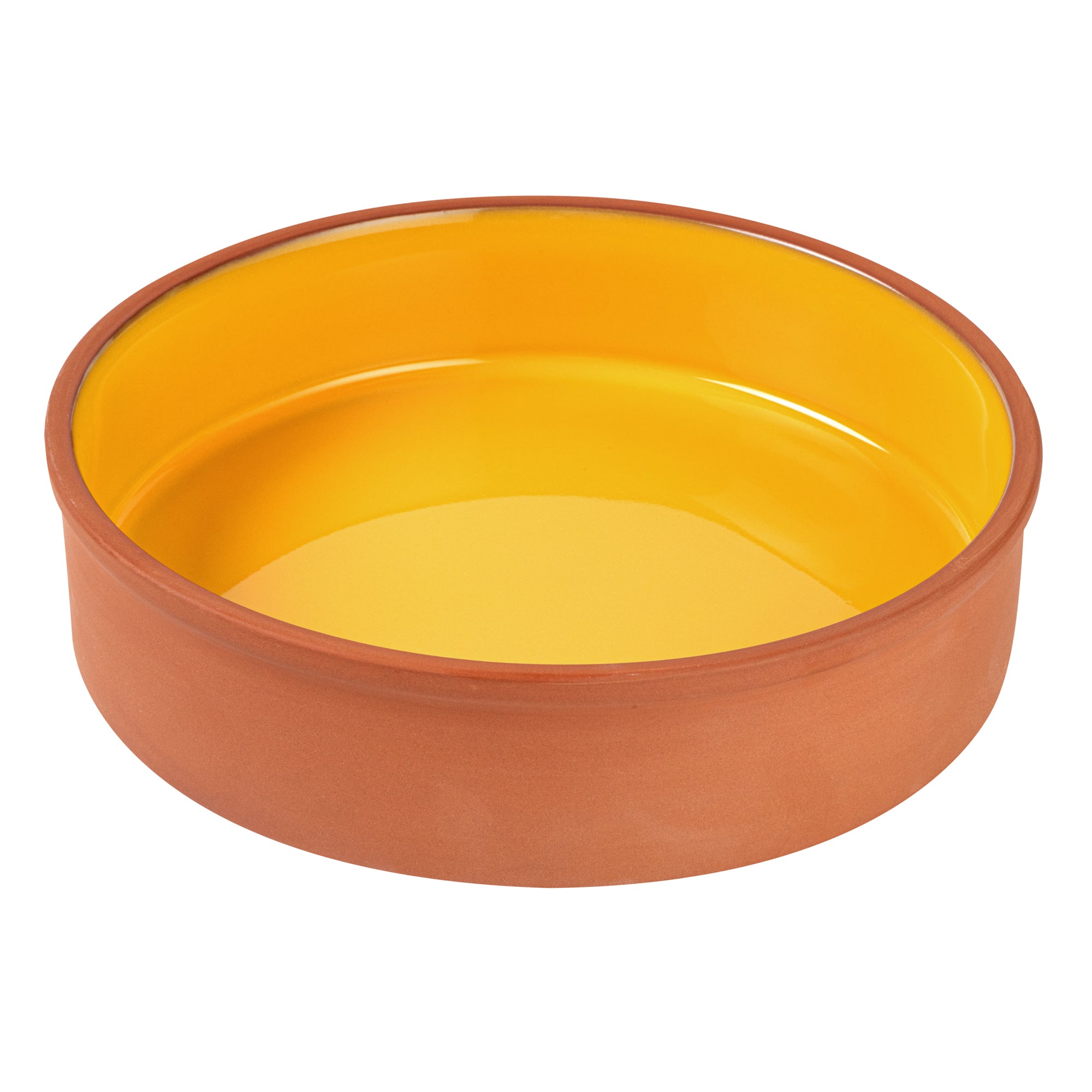 Terra Tek 51 oz Terracotta Cazuela Bowl - Yellow Glazed Interior, Oven-Safe, Microwave-Safe - 9'' x 9'' x 2 1/4'' - 2 count box