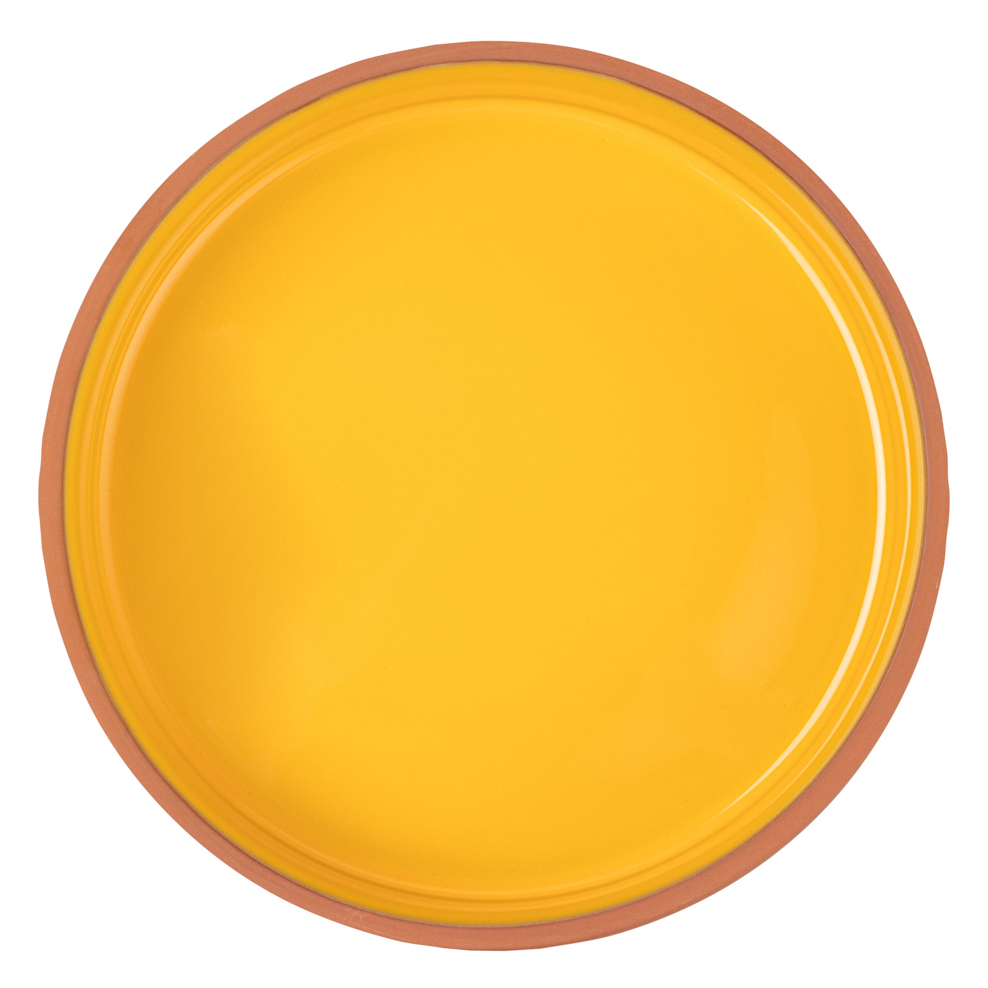 Terra Tek 51 oz Terracotta Cazuela Bowl - Yellow Glazed Interior, Oven-Safe, Microwave-Safe - 9'' x 9'' x 2 1/4'' - 2 count box