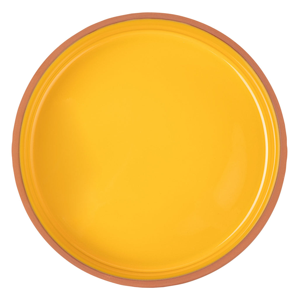 Terra Tek 51 oz Terracotta Cazuela Bowl - Yellow Glazed Interior, Oven-Safe, Microwave-Safe - 9'' x 9'' x 2 1/4'' - 10 count box