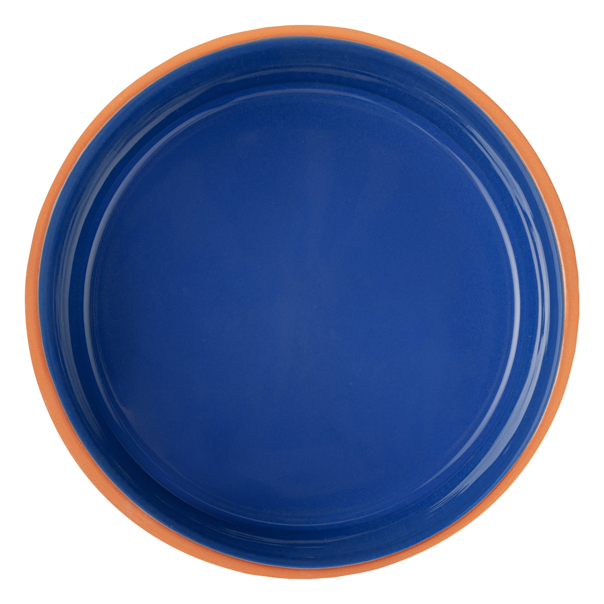 Terra Tek 68 oz Terracotta Cazuela Bowl - Blue Glazed Interior, Oven-Safe, Microwave-Safe - 7 1/2'' x 7 1/2'' x 4'' - 2 count box