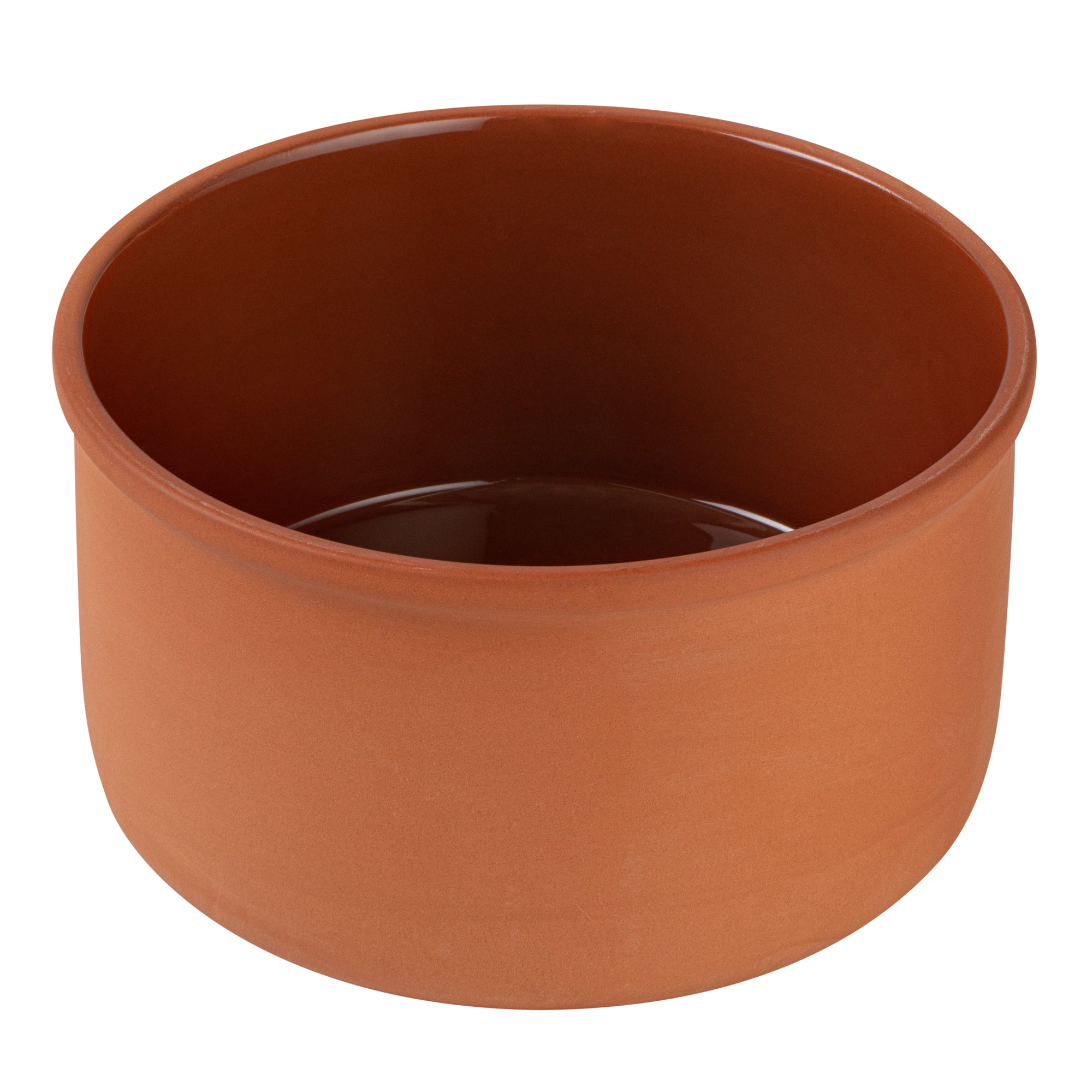 Terra Tek 68 oz Terracotta Cazuela Bowl - Brown Glazed Interior, Oven-Safe, Microwave-Safe - 7 1/2'' x 7 1/2'' x 4'' - 2 count box