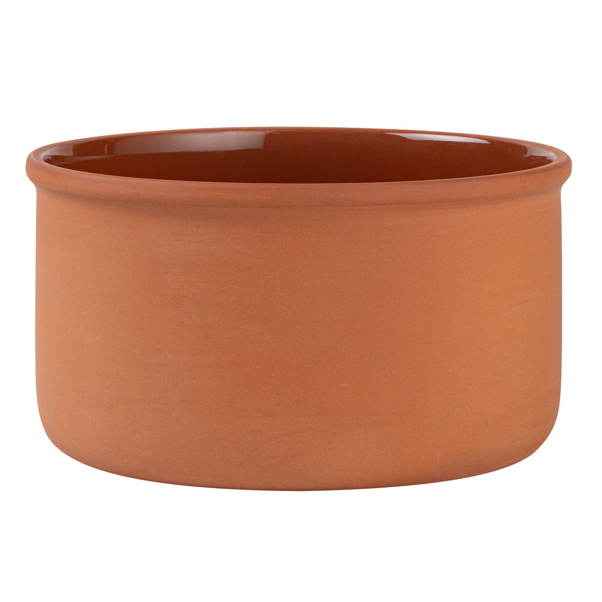 Terra Tek 68 oz Terracotta Cazuela Bowl - Brown Glazed Interior, Oven-Safe, Microwave-Safe - 7 1/2'' x 7 1/2'' x 4'' - 2 count box