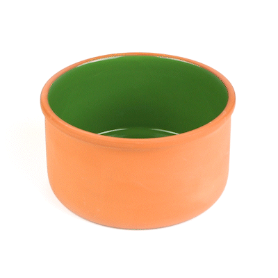 Terra Tek 68 oz Terracotta Cazuela Bowl - Green Glazed Interior, Oven-Safe, Microwave-Safe - 7 1/2'' x 7 1/2'' x 4'' - 2 count box