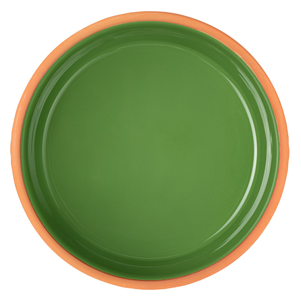 Terra Tek 68 oz Terracotta Cazuela Bowl - Green Glazed Interior, Oven-Safe, Microwave-Safe - 7 1/2'' x 7 1/2'' x 4'' - 10 count box