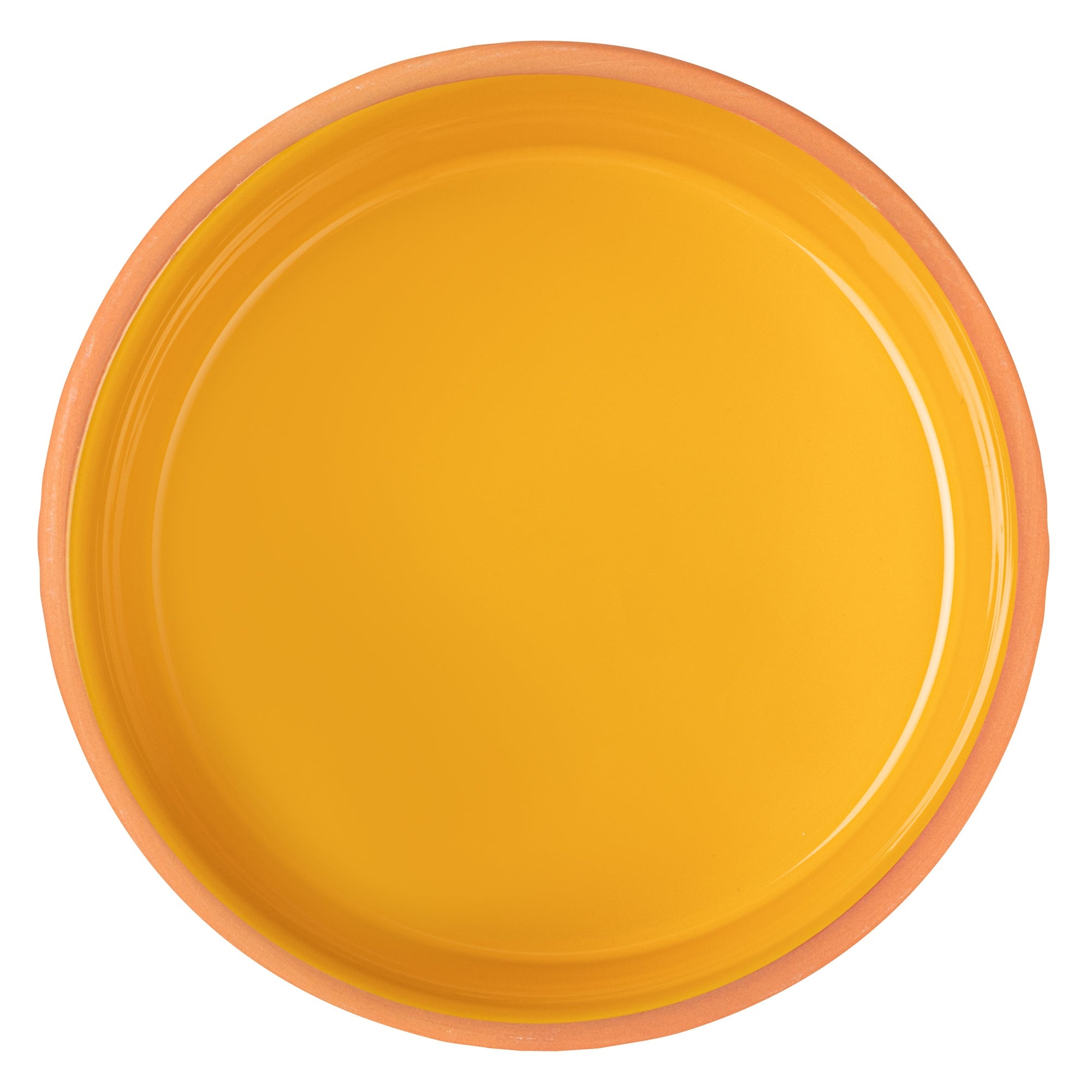 Terra Tek 68 oz Terracotta Cazuela Bowl - Yellow Glazed Interior, Oven-Safe, Microwave-Safe - 7 1/2'' x 7 1/2'' x 4'' - 2 count box