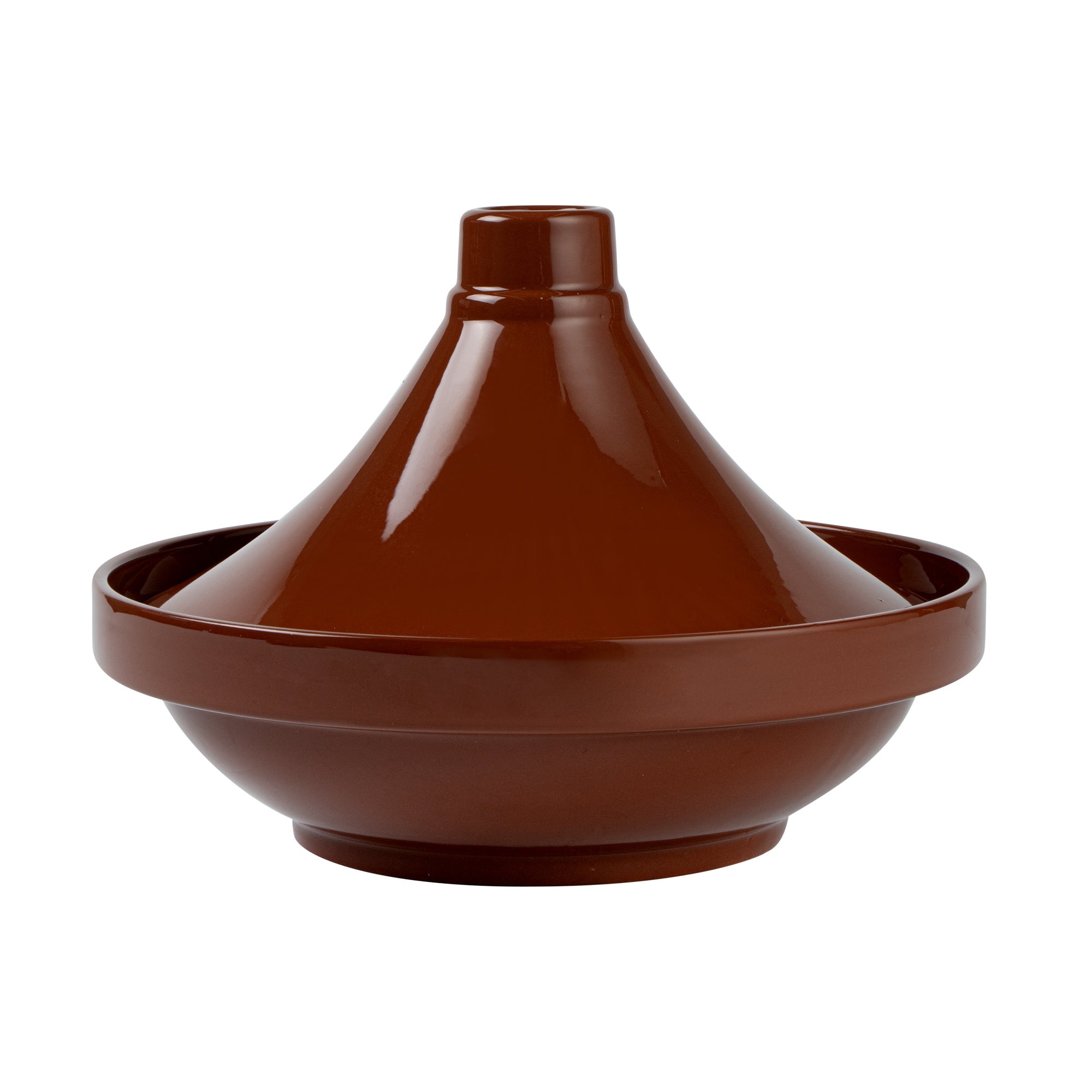 Terra Tek 26 oz Terracotta Tagine Pot - Glazed Interior, Oven-Safe, Microwave-Safe - 9'' x 9'' x 6 1/2'' - 8 count box