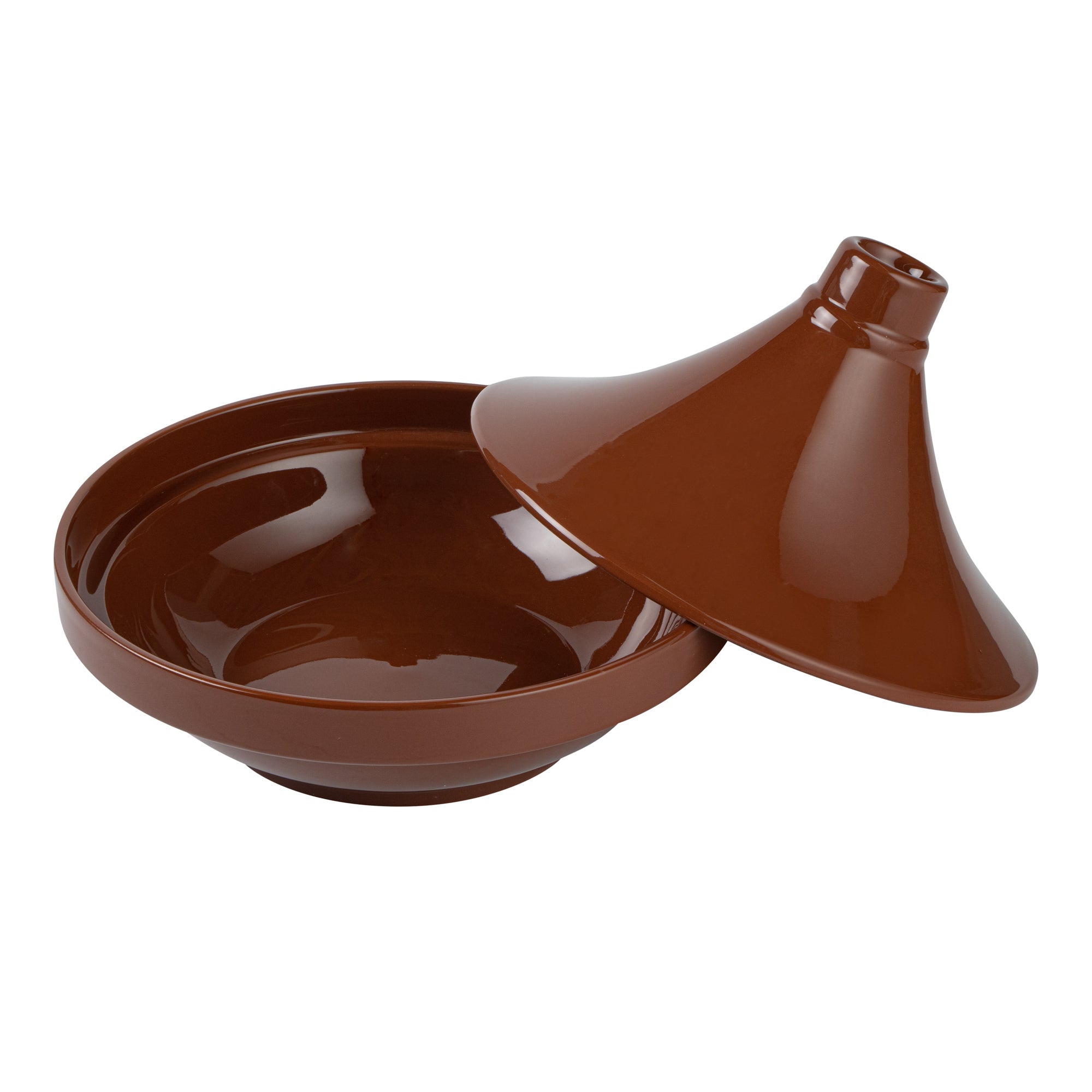 Terra Tek 26 oz Terracotta Tagine Pot - Glazed Interior, Oven-Safe, Microwave-Safe - 9'' x 9'' x 6 1/2'' - 8 count box