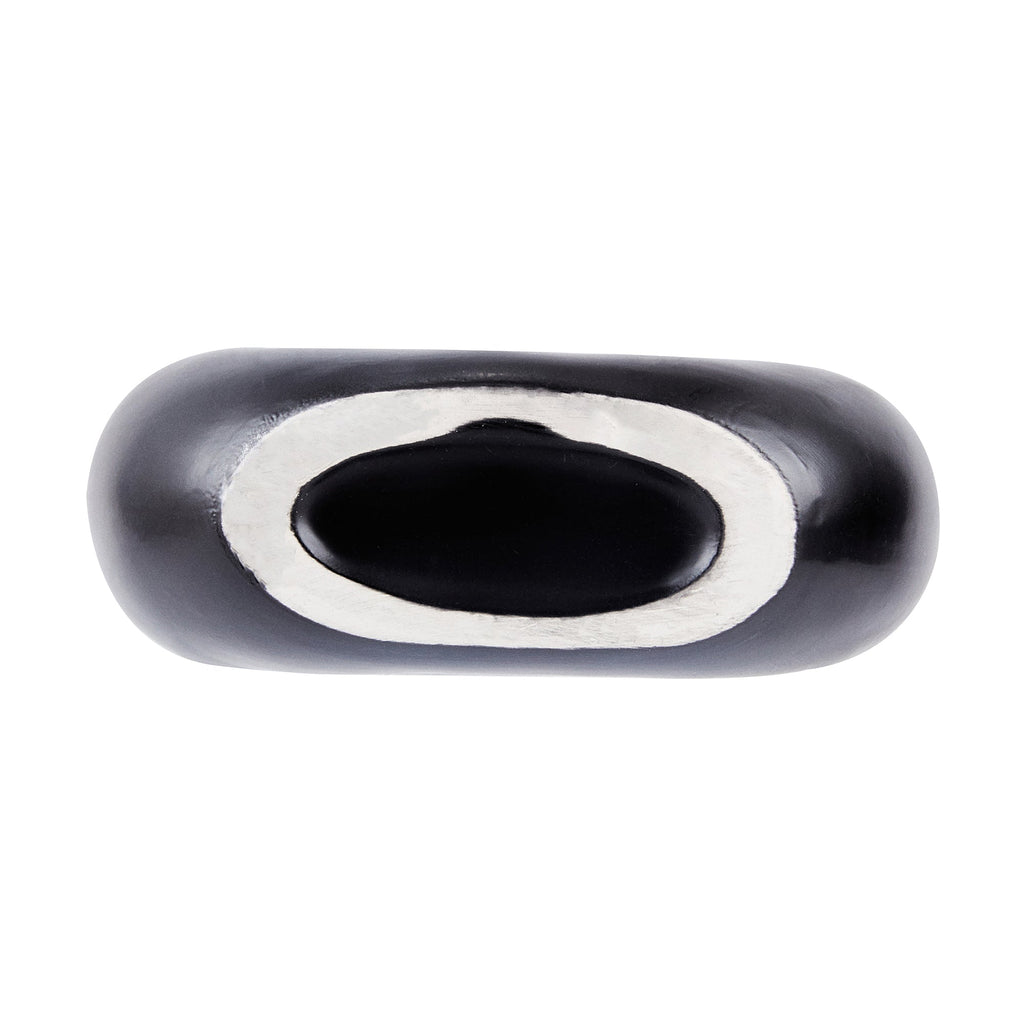 Table Art Black Ceramic Donut Vase - 5 3/4'' x 2 1/4'' x 6'' - 1 count box