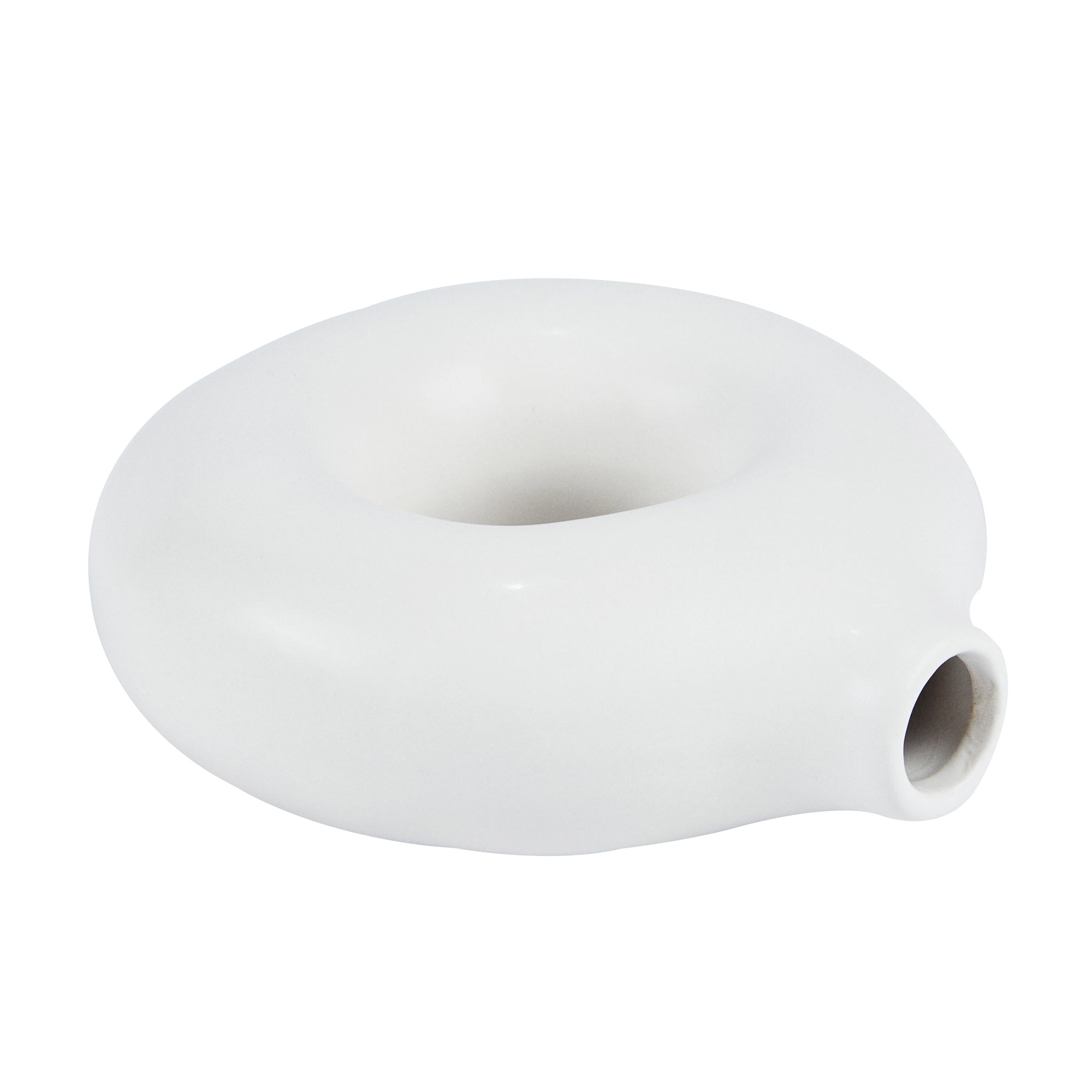 Table Art White Ceramic Donut Vase - 5 3/4'' x 2 1/4'' x 6'' - 1 count box