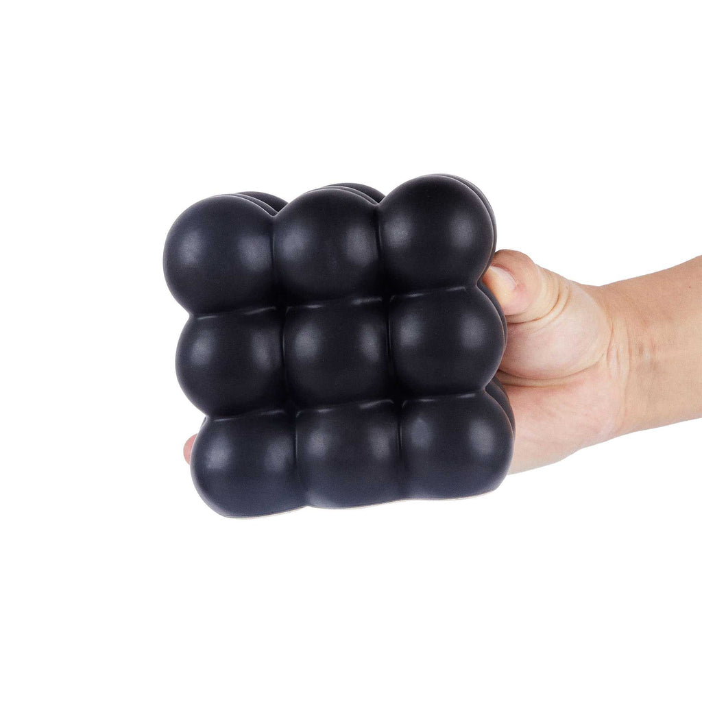 Table Art Black Ceramic Bubble Cube Vase - 4 1/2'' x 4 1/2'' x 4 1/4'' - 1 count box