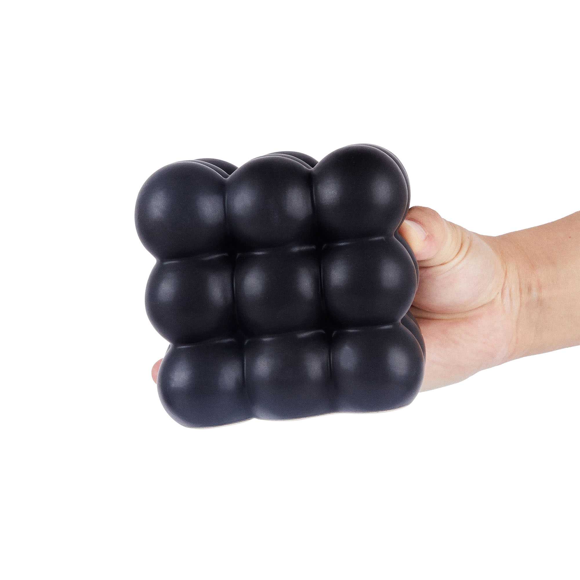 Table Art Black Ceramic Bubble Cube Vase - 4 1/2'' x 4 1/2'' x 4 1/4'' - 1 count box