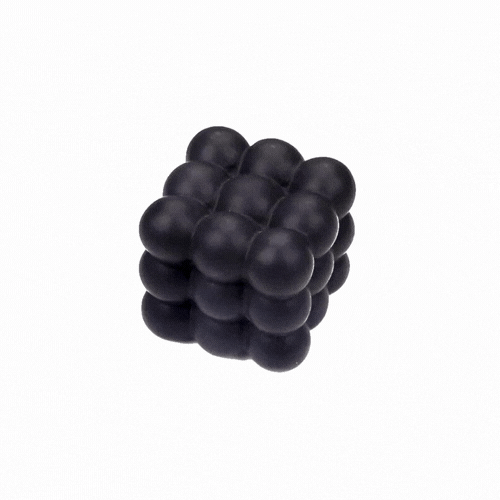 Table Art Black Ceramic Bubble Cube Vase - 4 1/2'' x 4 1/2'' x 4 1/4'' - 1 count box