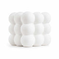 Table Art White Ceramic Bubble Cube Vase - 4 1/2'' x 4 1/2'' x 4 1/4'' - 1 count box
