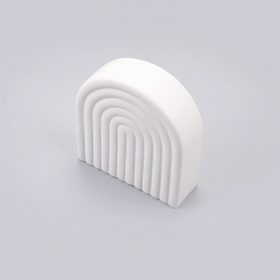 Table Art White Ceramic Rainbow Vase - 6'' x 2'' x 6 1/4'' - 1 count box