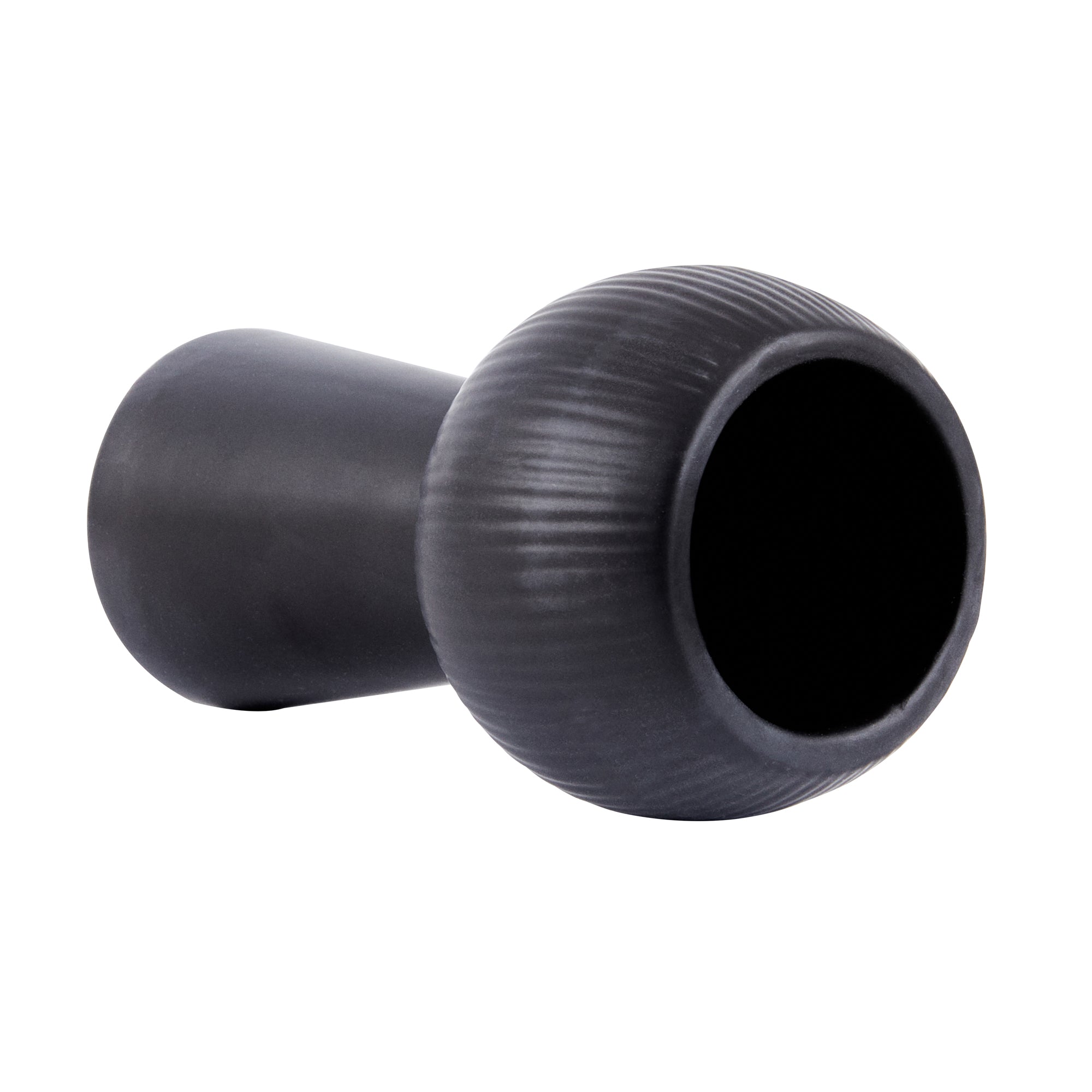 Table Art Black Ceramic Pedestal Vase - 3 1/2'' x 3 1/2'' x 6 1/2'' - 1 count box