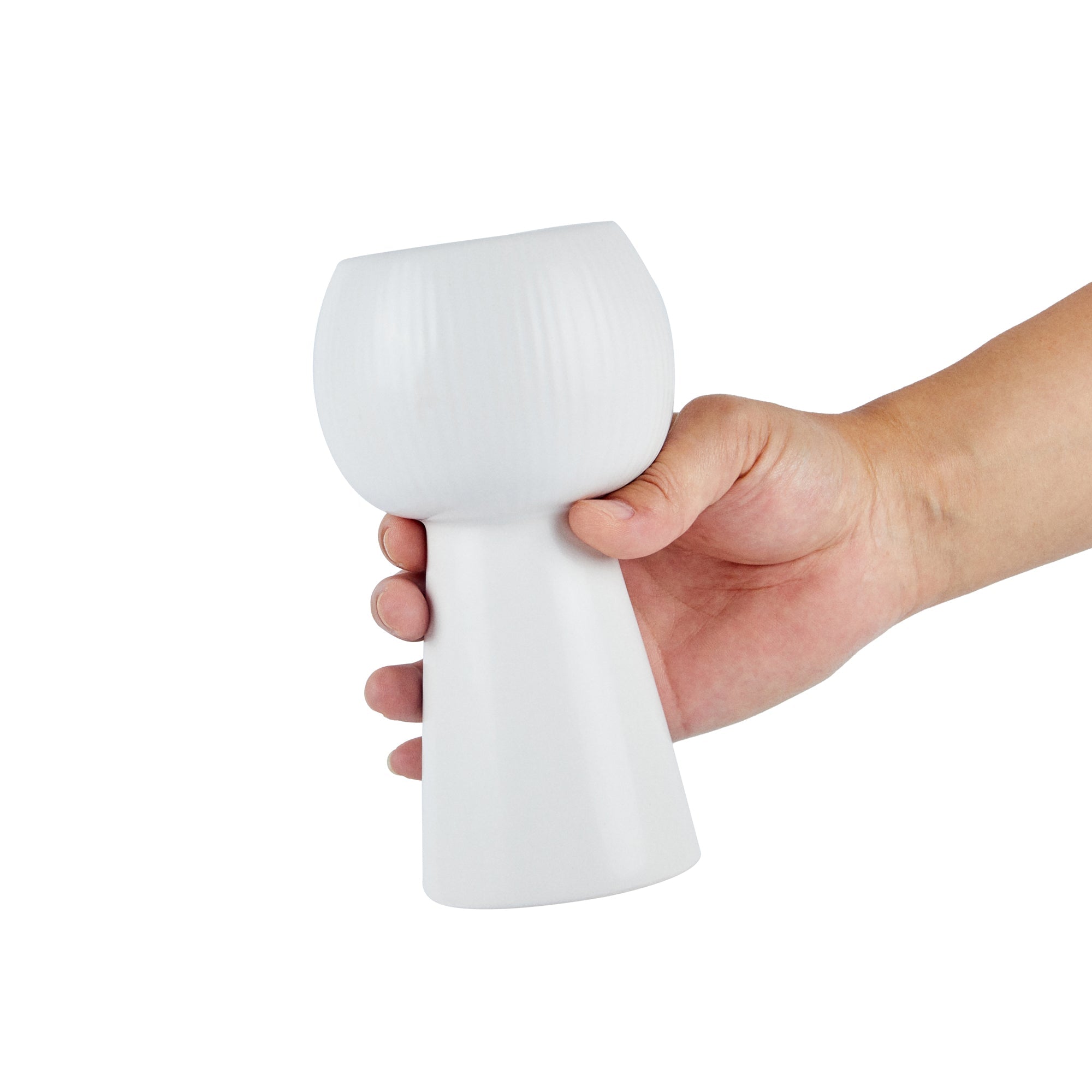 Table Art White Ceramic Pedestal Vase - 3 1/2'' x 3 1/2'' x 6 1/2'' - 1 count box