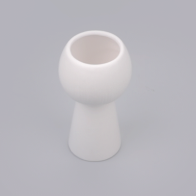 Table Art White Ceramic Pedestal Vase - 3 1/2'' x 3 1/2'' x 6 1/2'' - 1 count box