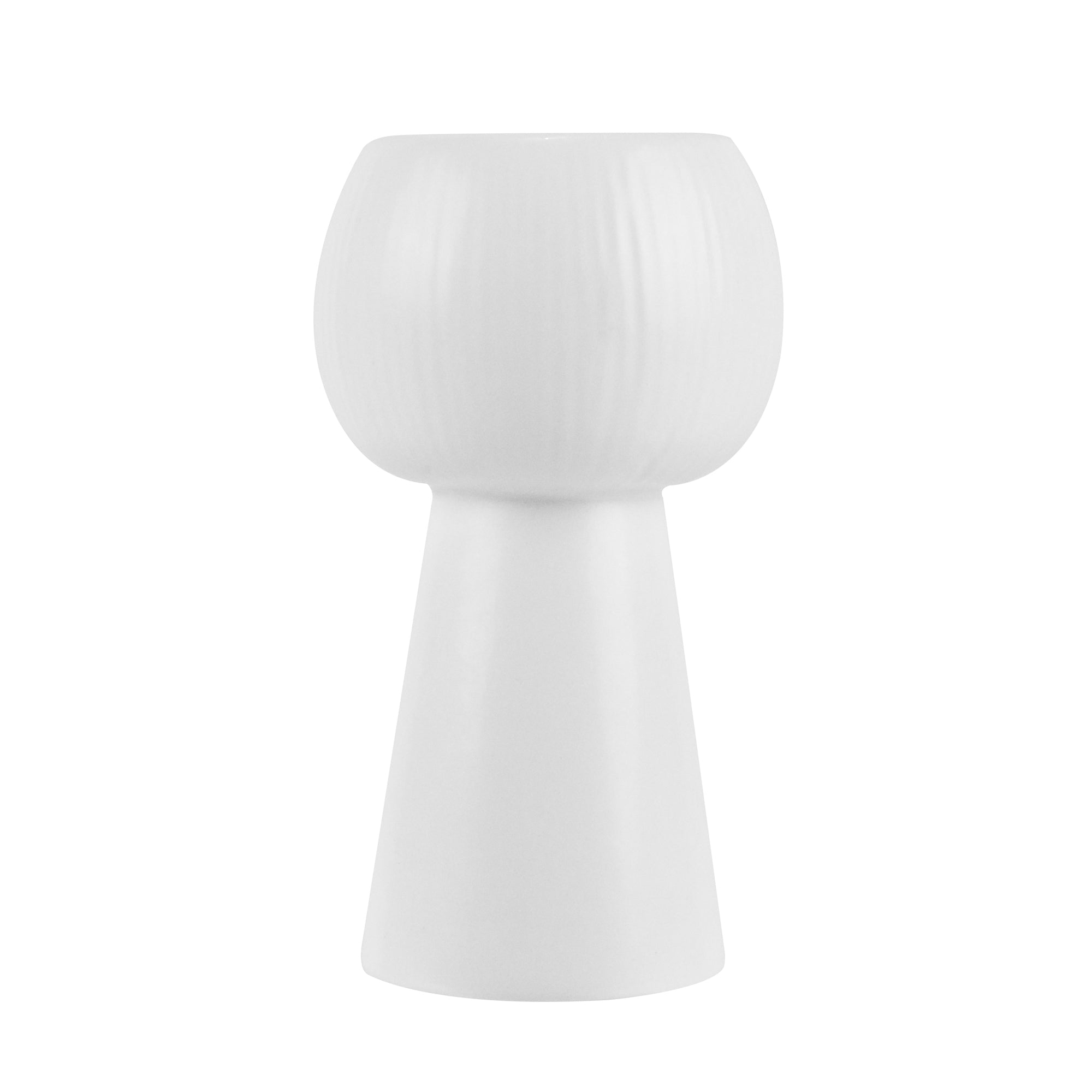 Table Art White Ceramic Pedestal Vase - 3 1/2'' x 3 1/2'' x 6 1/2'' - 1 count box