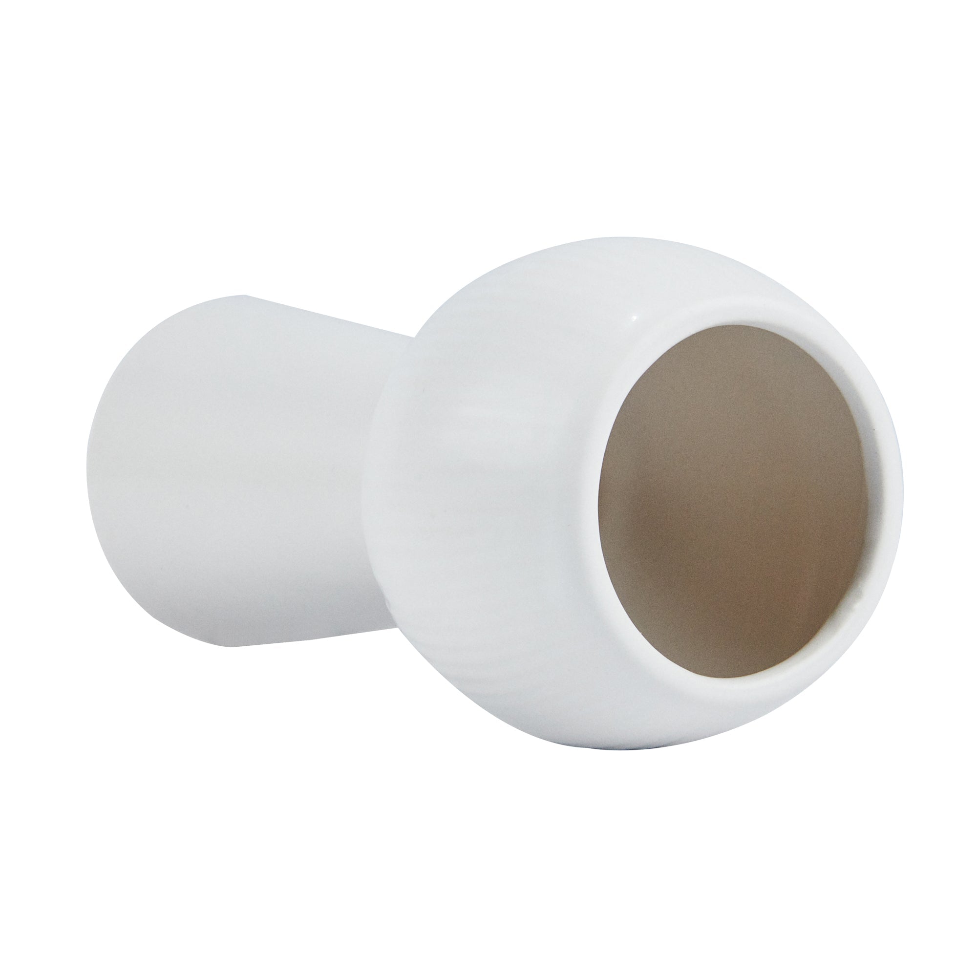 Table Art White Ceramic Pedestal Vase - 3 1/2'' x 3 1/2'' x 6 1/2'' - 1 count box