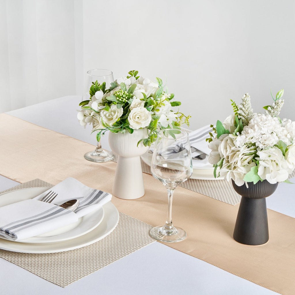 Table Art White Ceramic Pedestal Vase - 3 1/2'' x 3 1/2'' x 6 1/2'' - 1 count box