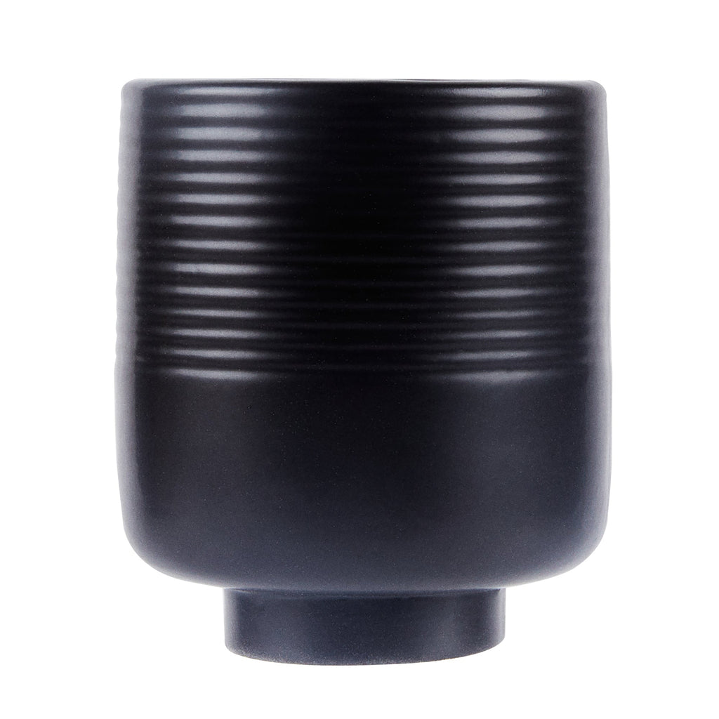 Table Art Black Ceramic Tea Cup Vase - 3'' x 3'' x 3 1/2'' - 1 count box
