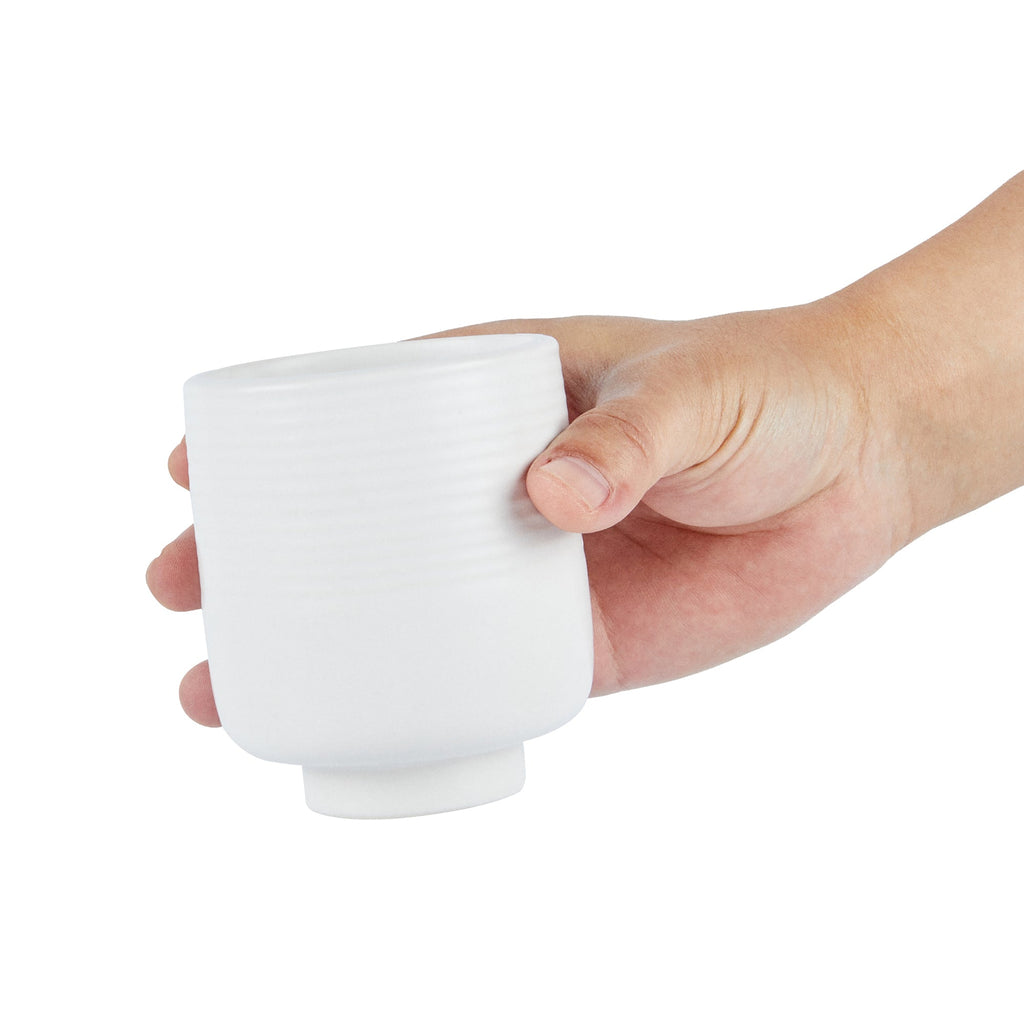 Table Art White Ceramic Tea Cup Vase - 3'' x 3'' x 3 1/2'' - 1 count box