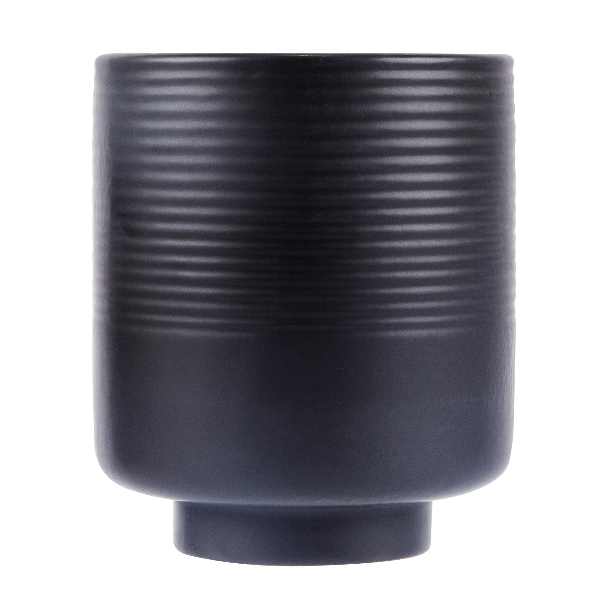 Table Art Black Ceramic Tea Cup Vase - 4 1/2'' x 4 1/2'' x 5'' - 1 count box