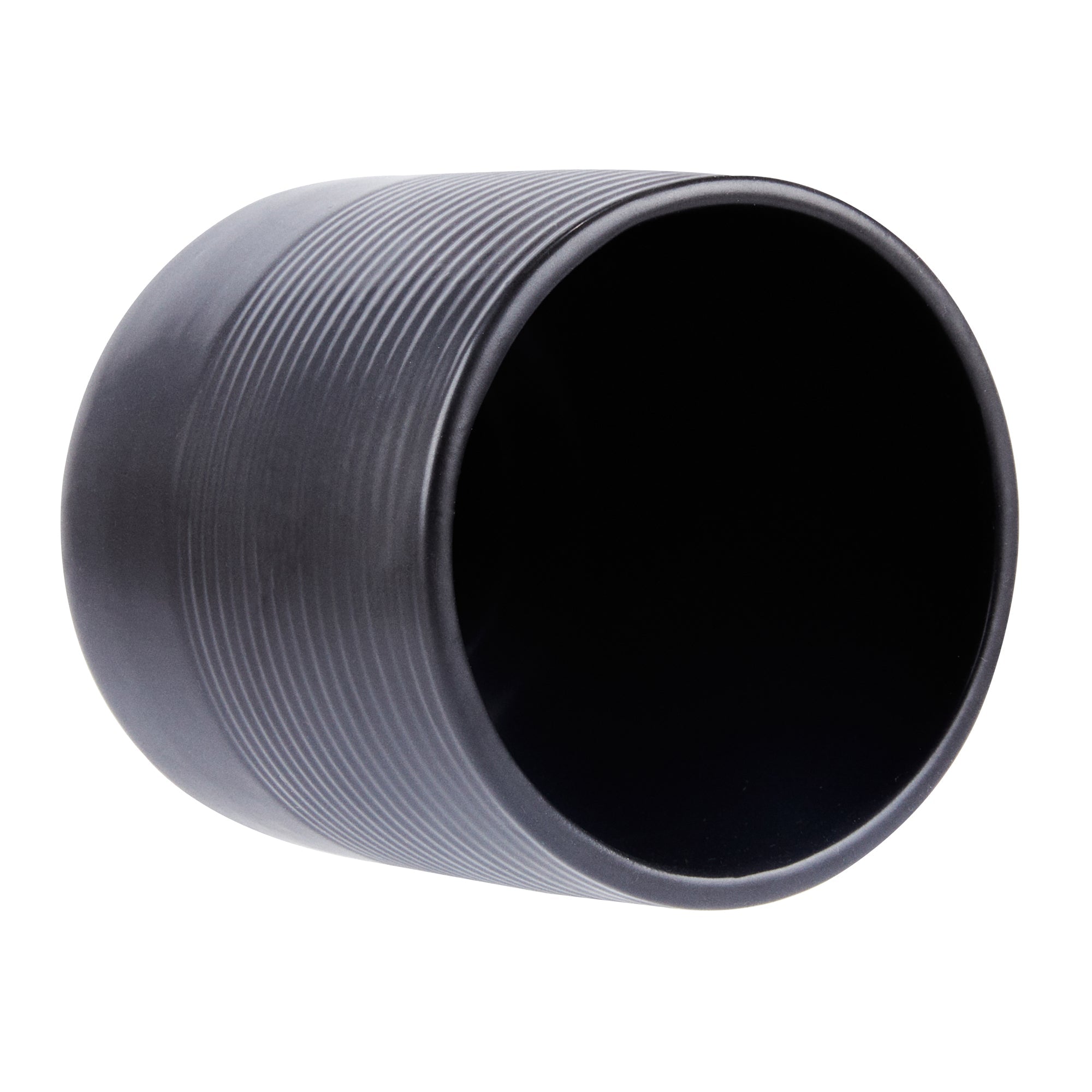 Table Art Black Ceramic Tea Cup Vase - 4 1/2'' x 4 1/2'' x 5'' - 1 count box