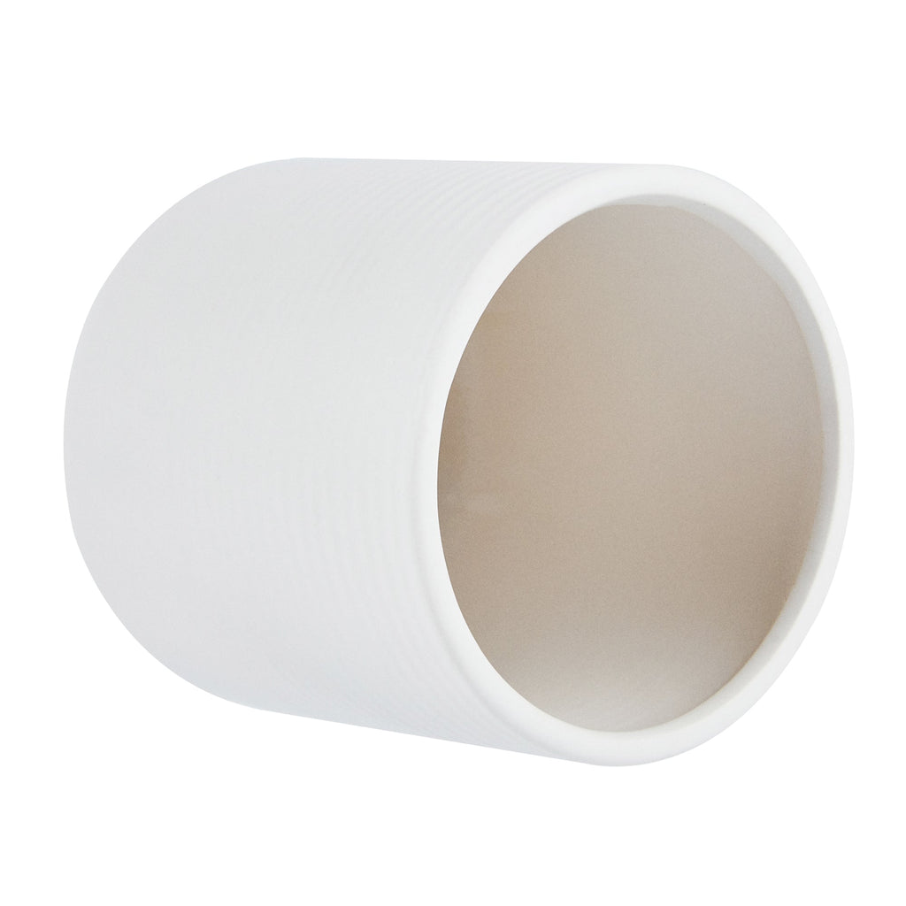 Table Art White Ceramic Tea Cup Vase - 4 1/2'' x 4 1/2'' x 5'' - 1 count box