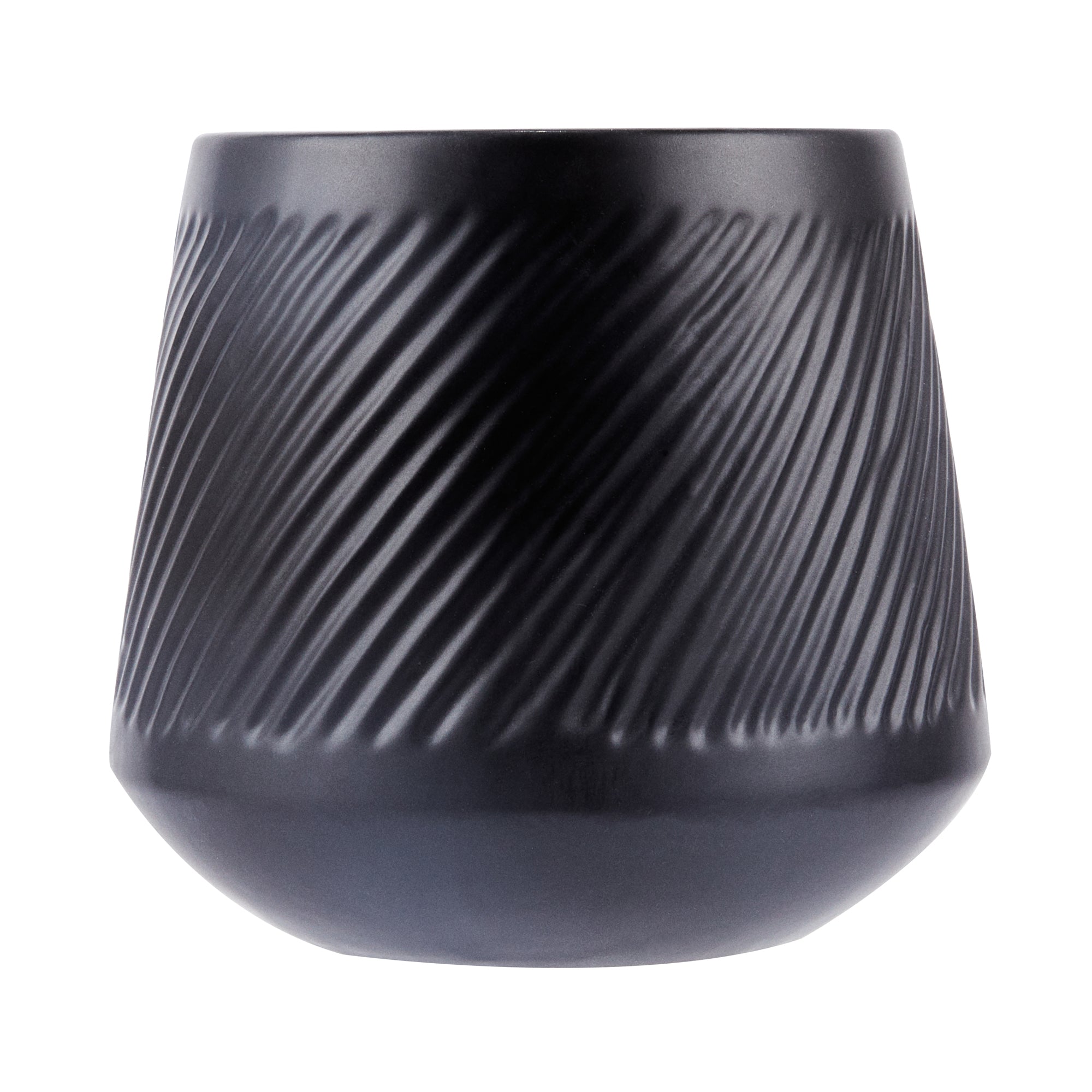 Table Art Black Ceramic Tea Cup Vase - 6'' x 6'' x 5 1/2'' - 1 count box