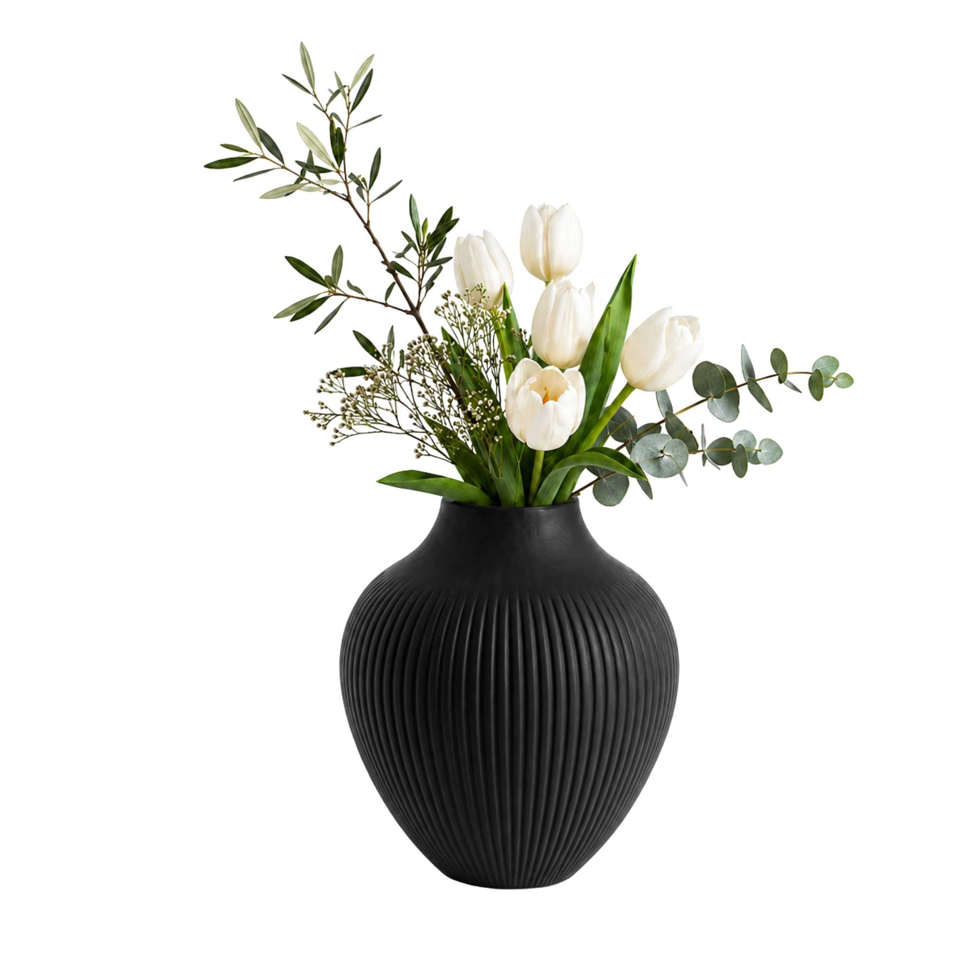 Table Art Black Ceramic Balloon Vase - 7'' x 7'' x 8'' - 1 count box