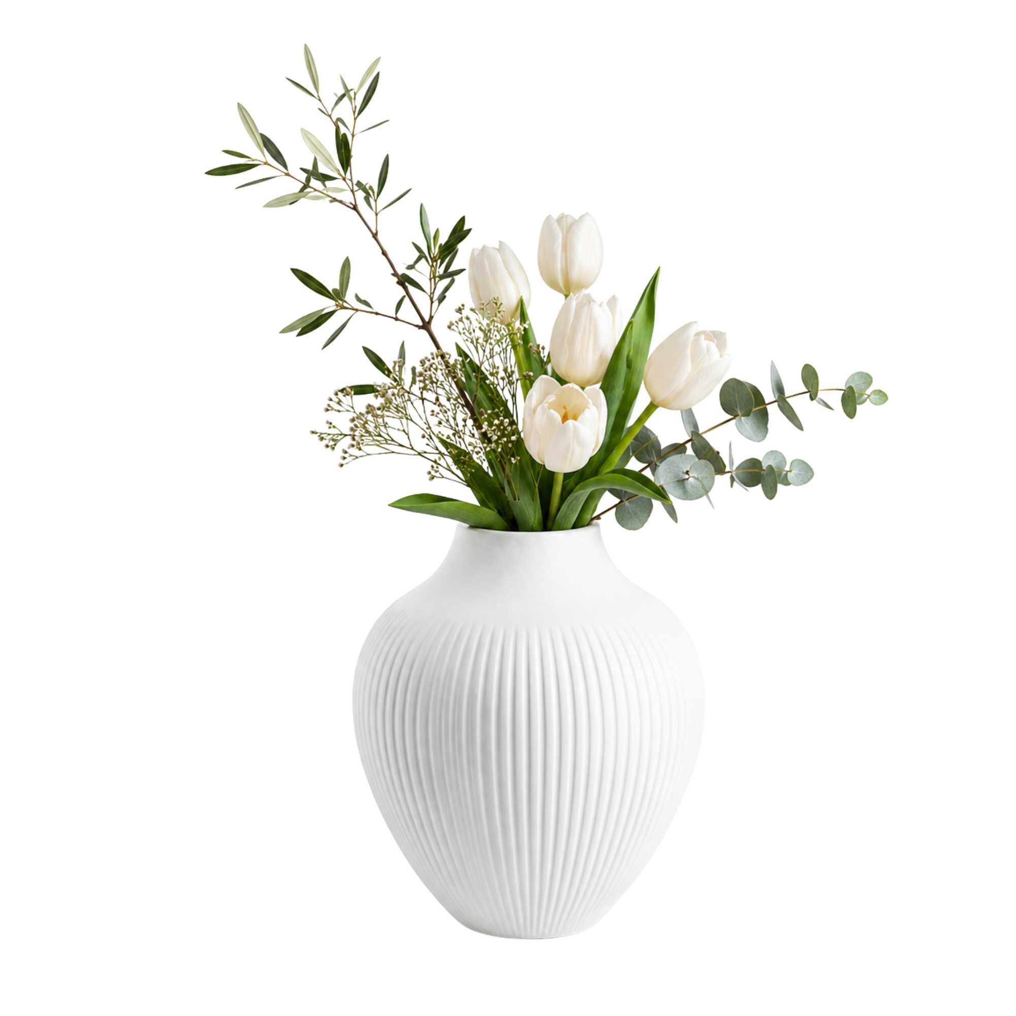Table Art White Ceramic Balloon Vase - 7'' x 7'' x 8'' - 1 count box