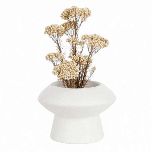 Table Art White Ceramic Mushroom Vase - 5 3/4'' x 5 3/4'' x 4'' - 1 count box
