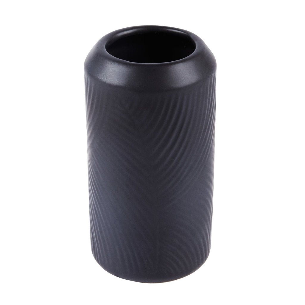 Table Art Black Ceramic Vintage Vase - 3 1/4'' x 3 1/4'' x 6'' - 1 count box