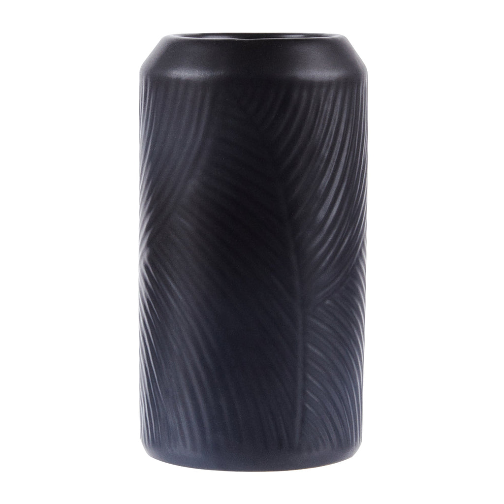 Table Art Black Ceramic Vintage Vase - 3 1/4'' x 3 1/4'' x 6'' - 1 count box