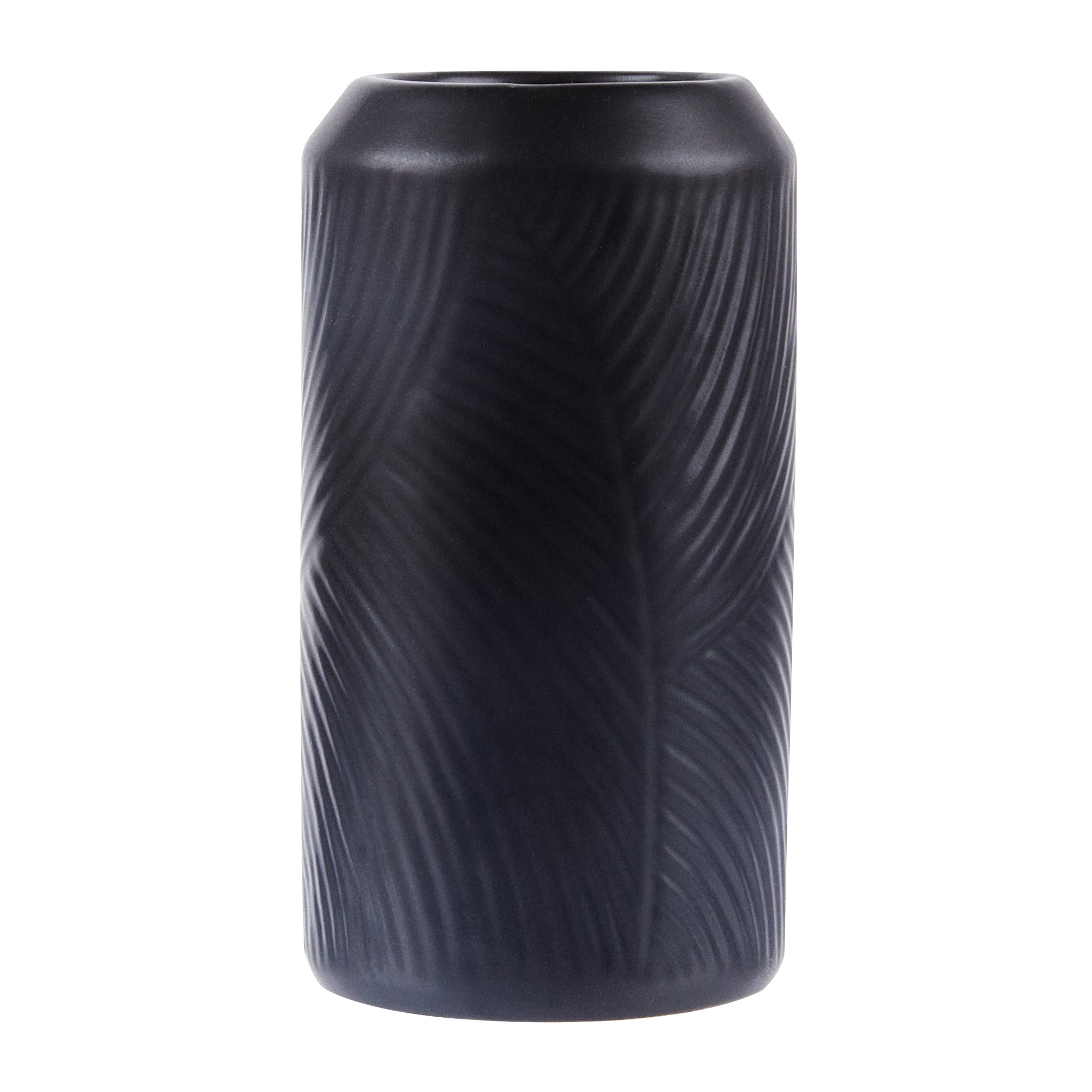 Table Art Black Ceramic Vintage Vase - 3 1/4'' x 3 1/4'' x 6'' - 1 count box