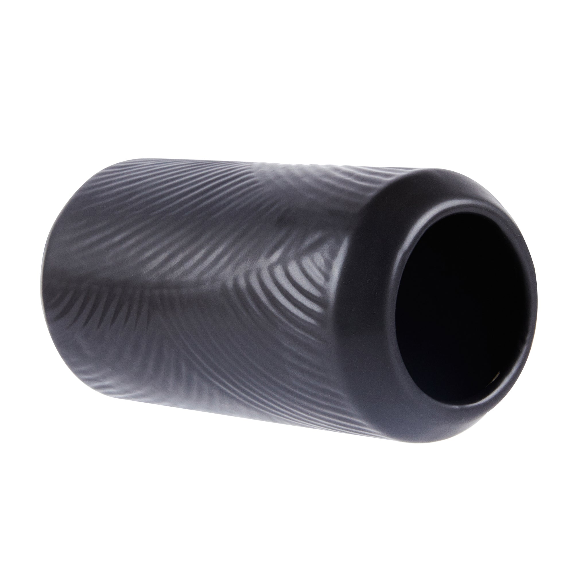Table Art Black Ceramic Vintage Vase - 3 1/4'' x 3 1/4'' x 6'' - 1 count box